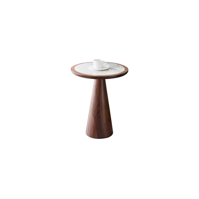 LMM rock slab sofa side table living room household Italian minimalist solid wood small round table