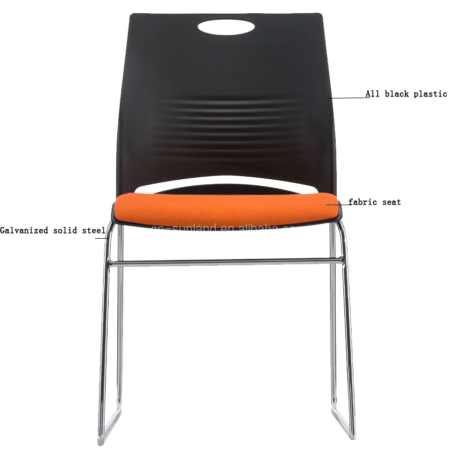sl-1663b亜鉛メッキ鋼鉄座面プラスチックチェアシンプル会議椅子スタッカブル格安価格