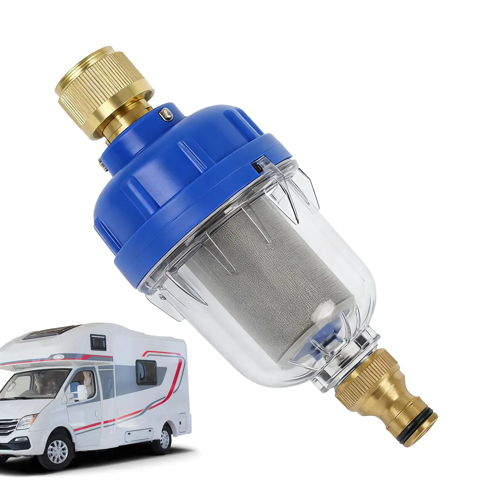RV تصفية الفولاذ المقاوم للصدأ تركيب سريع صنبور تنقية RV ملحق صنبور الشوائب منقي مياه لمقطورة السفر #1