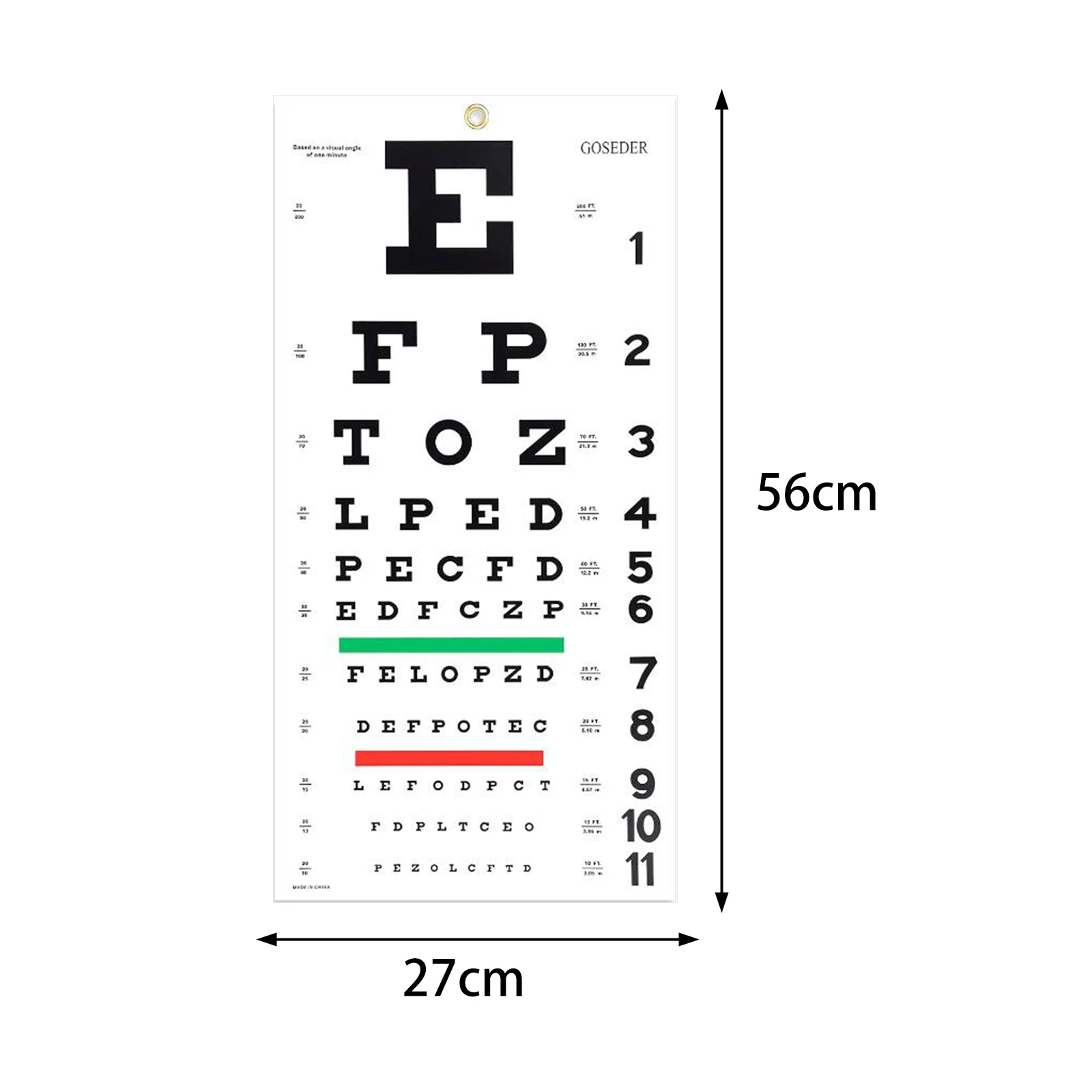 Eye Chart Visual Standardized Eye Far Near Vision Acuity Chart Eye Testing Chart for School Doctor's Office Physical Examination