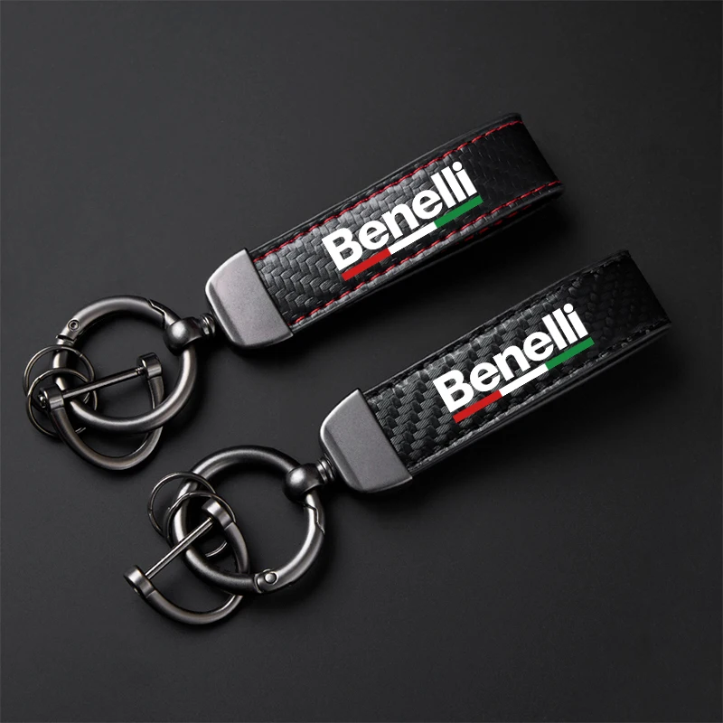 For Benelli imperiale 400 TRK502 BN302 TNT125 300 BJ600 High-Grade Carbon Fiber Motorcycle Keychain Holder Keyring