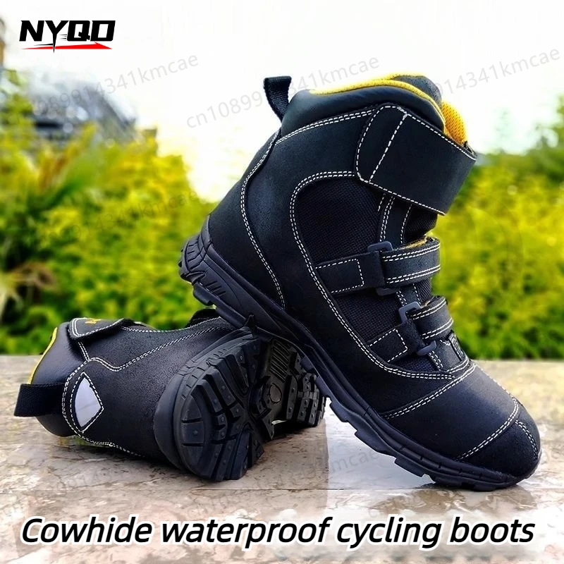 

Men's Waterproof Motorcycle Road Riding Boots Padded Impact-Resistant Abrasion-Resistant Enduro Motocross Riding Shoes