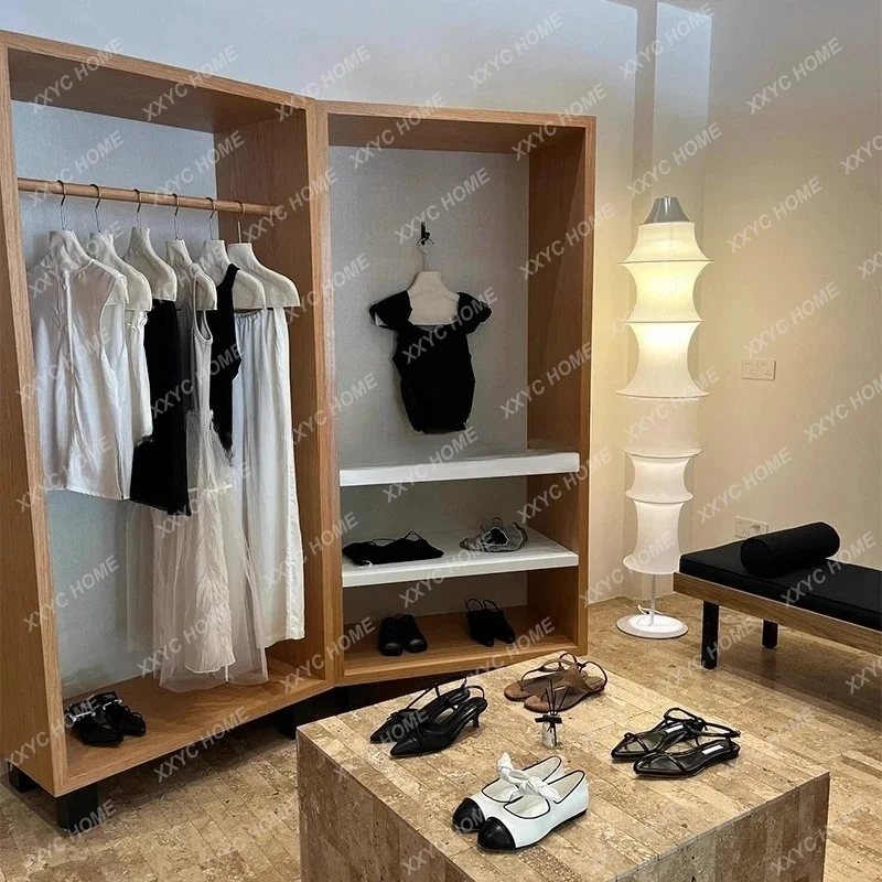 

Clothing Display Props Solid Wood Display Hanging Hanger Log Color Shoe Bag Wardrobe Storage