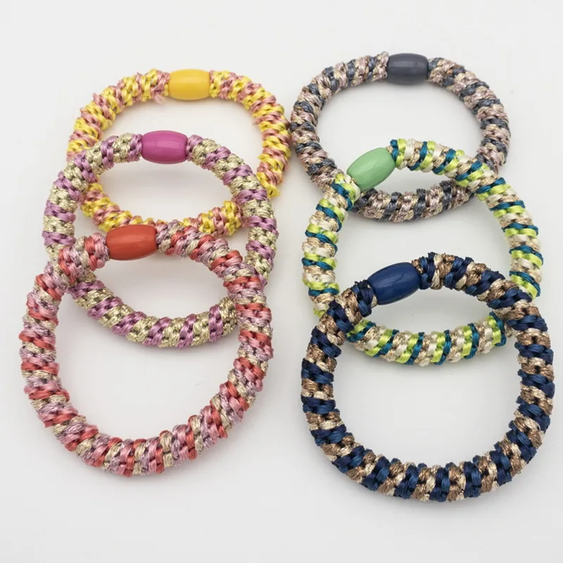 

6pcs/set Fashion Glitter Hair Bands For Women Elastic Hair Tie Girl Thick Hair Rope knekki elastiekjes Knekkies Haar Elastiek