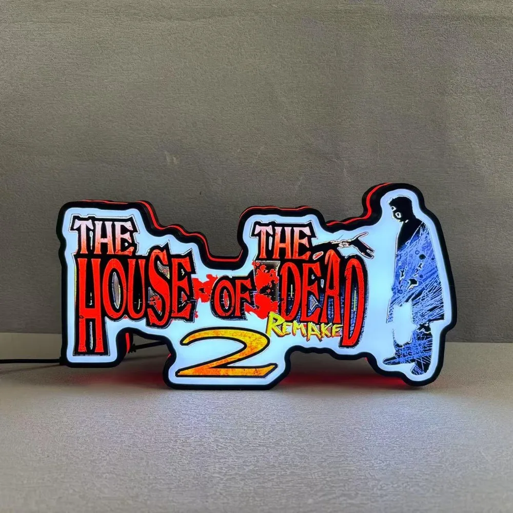 

Gaming House of The Dead LED Nightlight 3D Print Desktop Lightbox Arcade Games Sign Custom Wall Decor Illuminated Signs