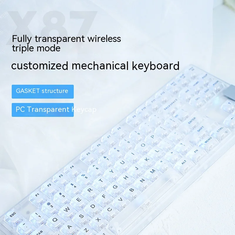 

New Technology X87 Customized Gaming Mechanical Keyboard 87 Keys Nkro Hotswap Ttc Axis Gasket Structure Pbt Keycaps Type-c