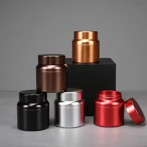 Mini Portable Sealed Jar Travel Moisture-proof Solid Color Nut Candy Food Storage Container Tea Can Metal Box Stainless Steel