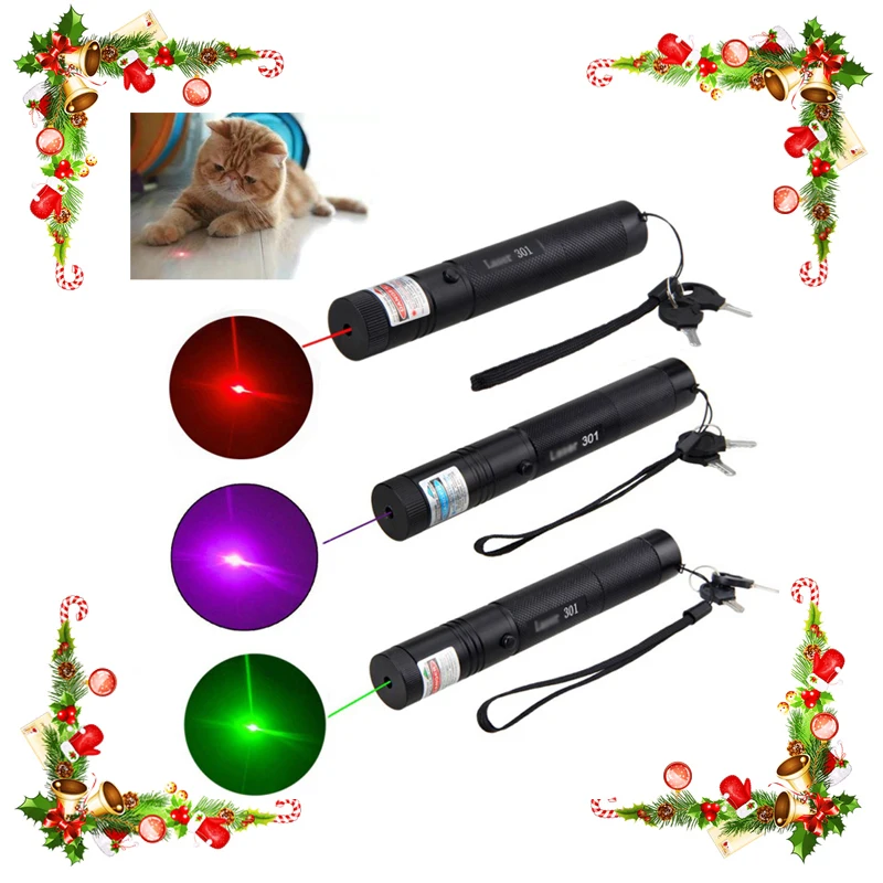 Christmas Gift Mini 2 in 1 Cat Keychain Fun Pointer, Portable 301 Single Point Lighted Pointer LED Training Flashlight Pet Cat