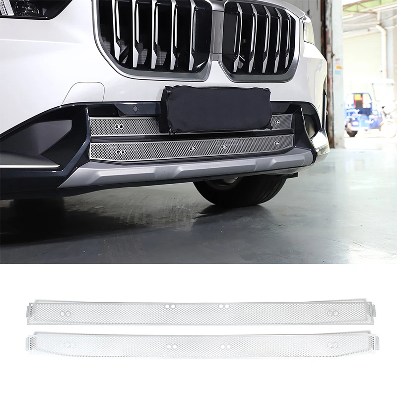 For BMW X1 U11 2023-2024 Car Front Lower Bar Air Intake Grille Insect Net Stainless Steel Black Exterior Accessories