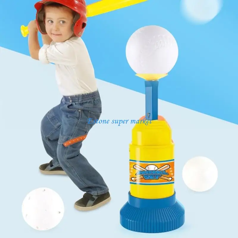 090B ปลอดภัยไม้เบสบอลและเหยือกเครื่องเบสบอลชุด 3 ลูกสำหรับ Backyard เบสบอล Batting การฝึกอบรมกีฬาเด็...