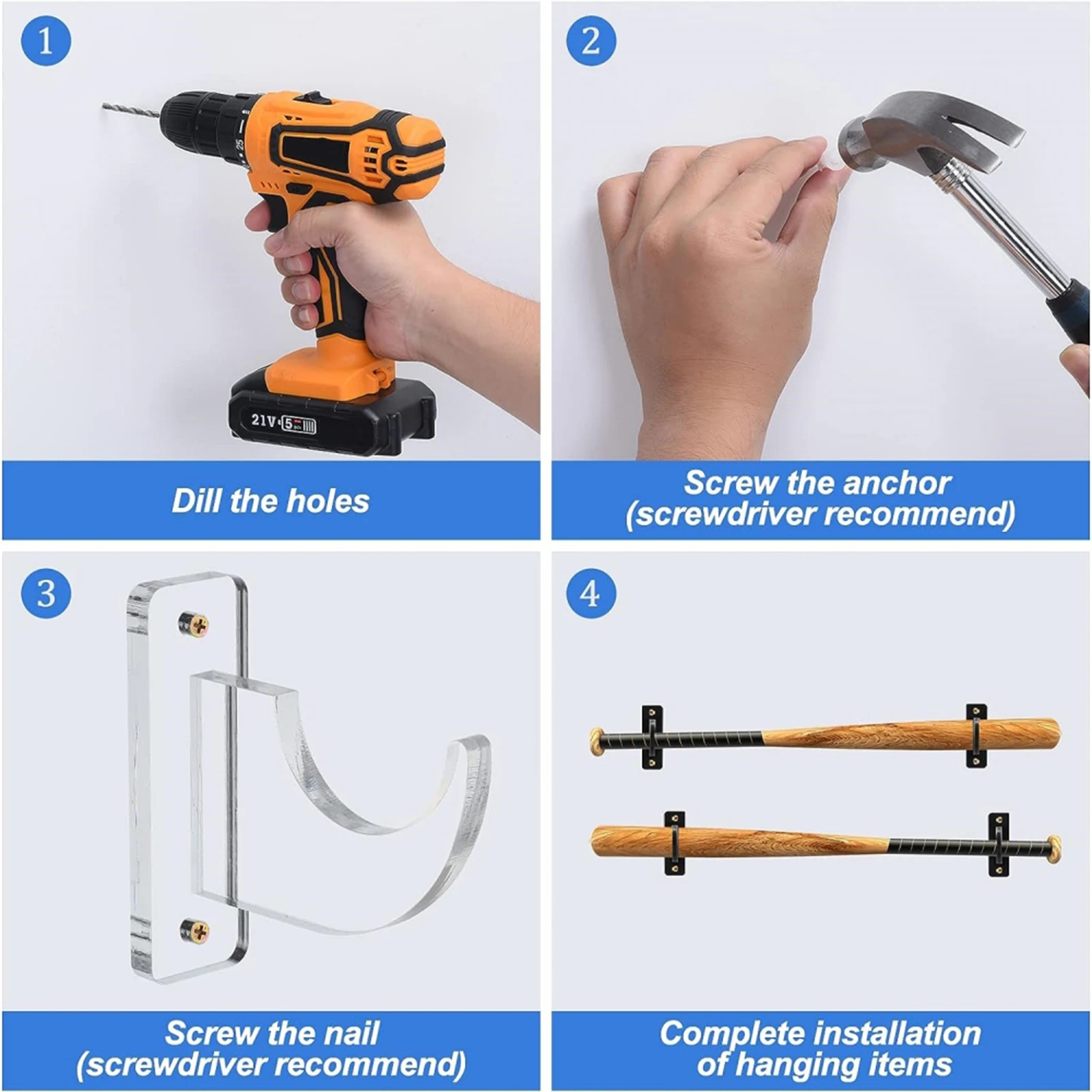 Sword Wall Mounted Holder Katana Lightsaber Display Hanger Sword Wall Hook Hanger Acrylic japanese Sword Wall Rack Stand Holder