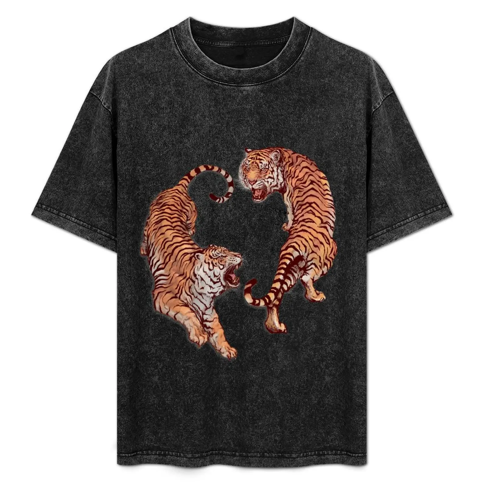 Tiger Lover T-Shirt Basic Solid Color Casual Tee Shirt
