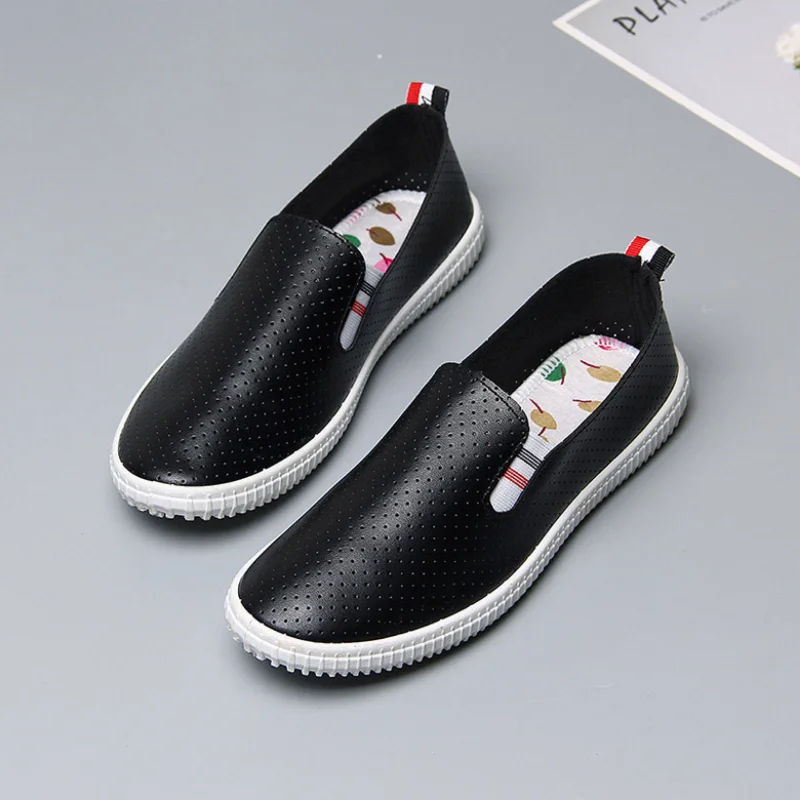 Women Flats Slip on Leather Women Loafers Ballet Pointed Toe Flats Casual Ladies Shoes Loafers Plus Size Zapatos De Mujer