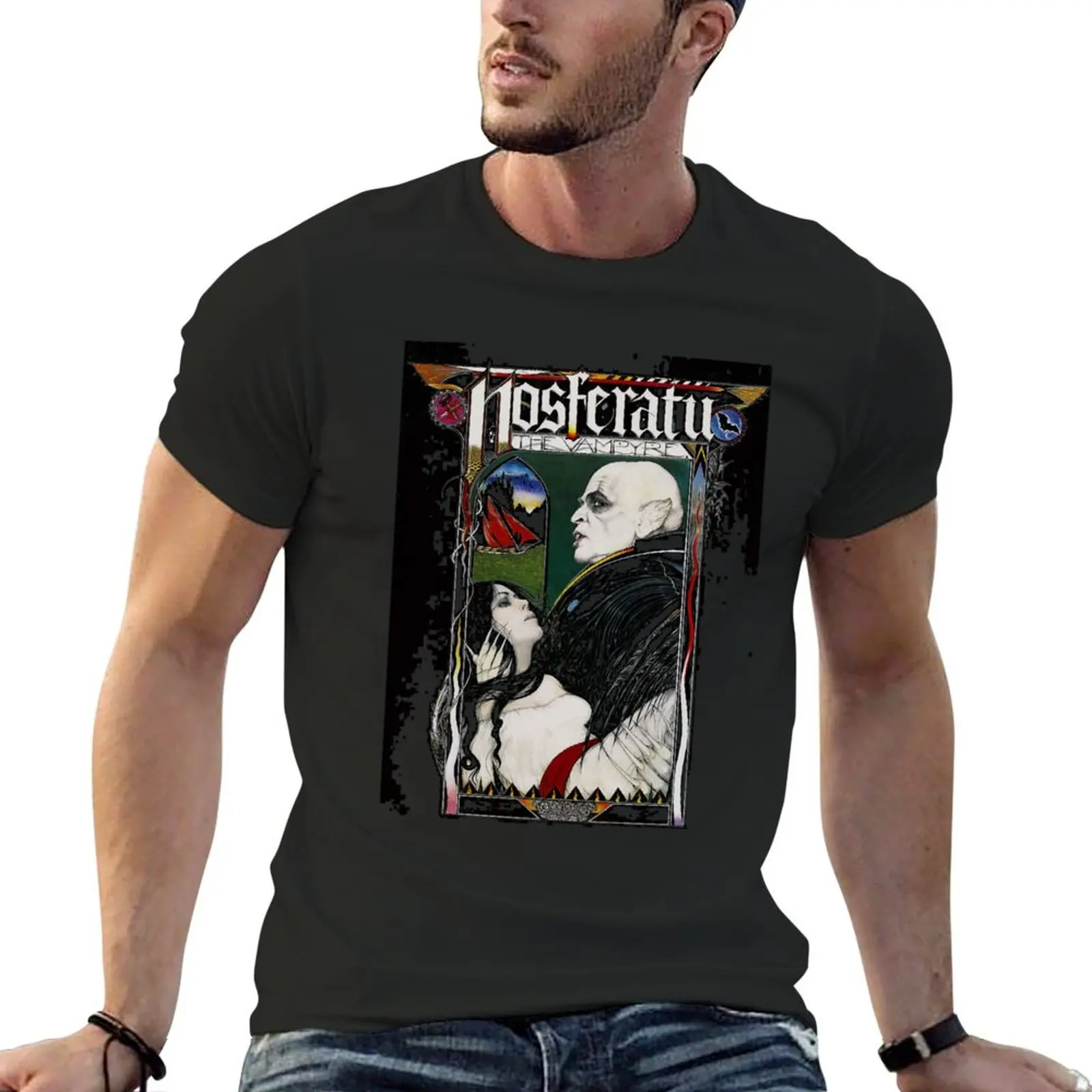 

NOSFERATU Kinski Poster Premium Scoop T-Shirt vintage anime for a boy Short sleeve tee men