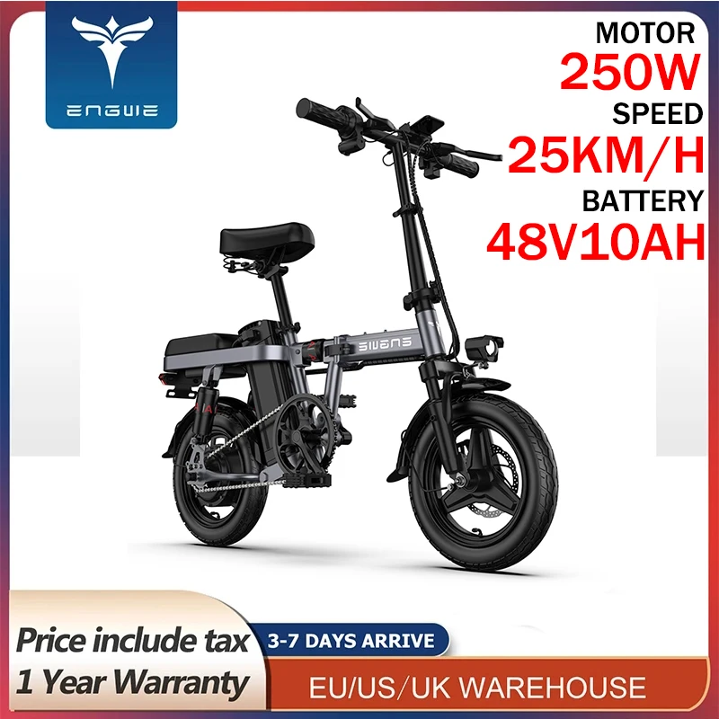 EU US Stock 2023 New 80km Ebike 14-inch Mini Folding Electric Bicycle 48V10A Lithium Battery Adult Urban Mobility Electric Bike