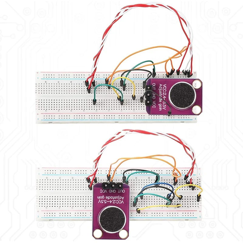 AMPLIFICADOR DE MICRÓFONO Electret, 10 piezas, módulo ajustable MAX4466, preamplificador de Micrófono, placa de ruptura púrpura para Arduino