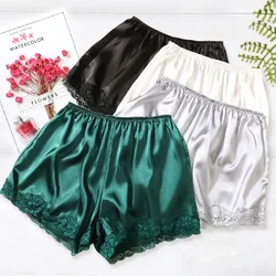 Fashion Fashion Satin Kitten Silky Elastic Waist Women Men Home Sleep Tracksuit Bottom Short Pants Pajama Nightwear Shorts