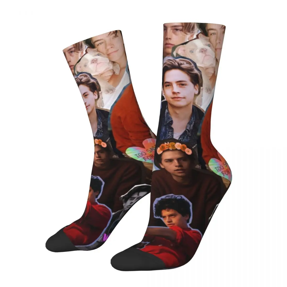 

Harajuku Cole Sprouse Collage Sports Socks Riverdale Polyester Long Socks for Women Men Non-slip