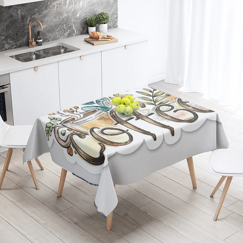 New Abstract Tea Tablecloth Waterproof and Oil-proof Dining Tablecloth Nordic Wind Bar Tablecloth Home Decoration