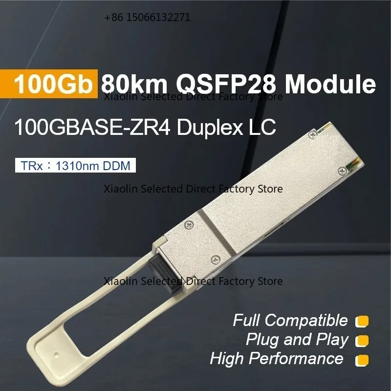 100G 80km QSFP28 Module 1310nm LC SMF GBIC 100Gbase-ZR4 QSFP Optica Transceiver