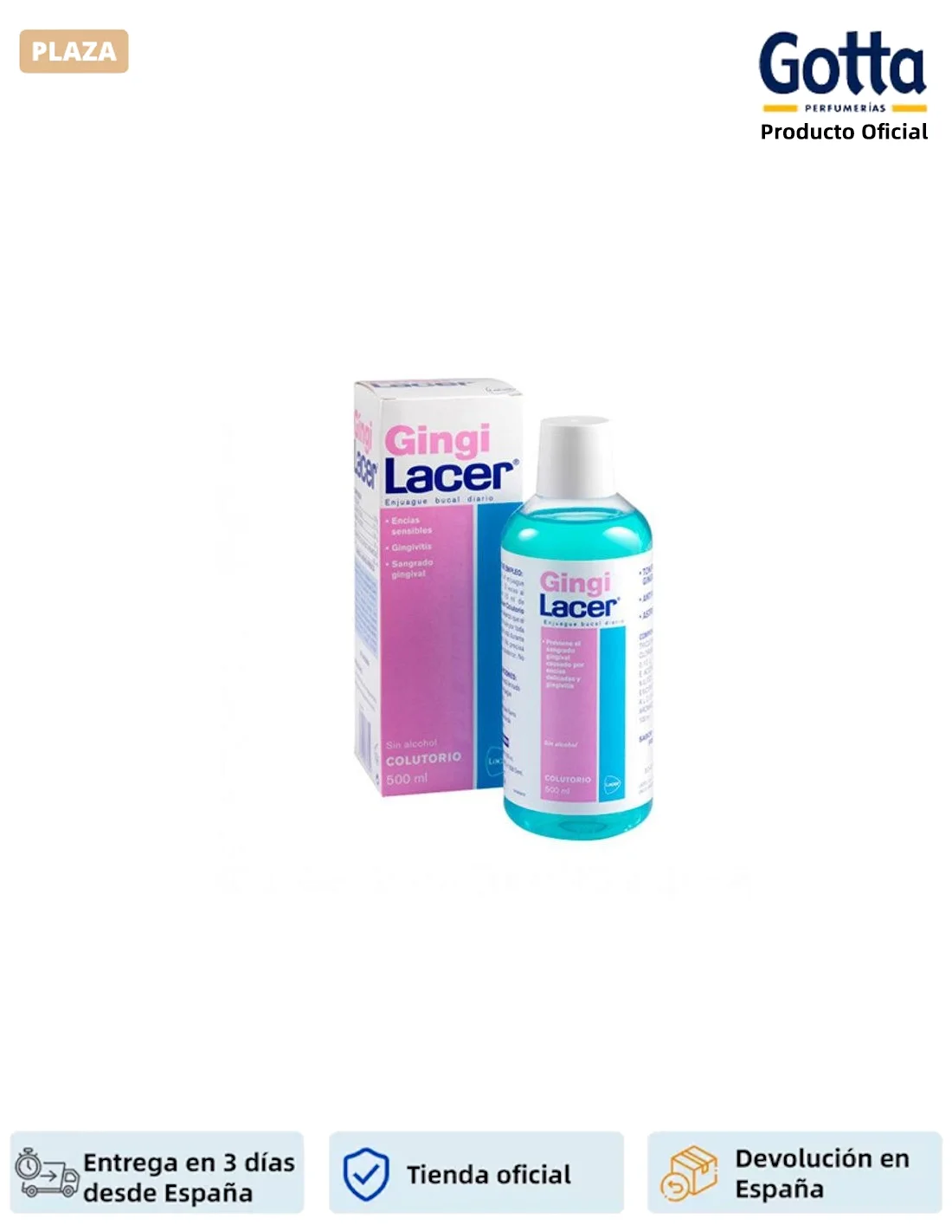 LACER - GINGI COLUTORIO - 500 ML - Belleza y salud, Artículos de higiene bucal, Cepillos de dientes y accesorios, Dientes - Boca sana y limpia cada día.