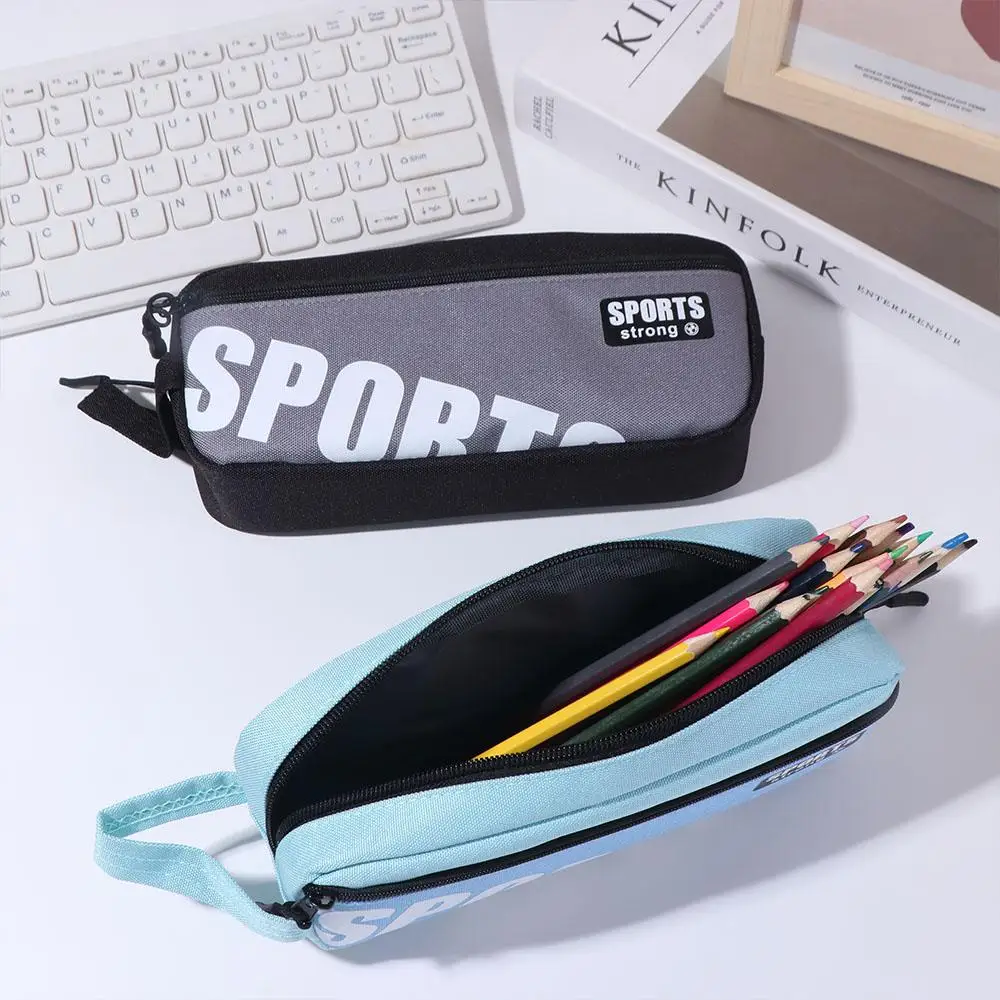 

Fashion Canvas Stationery Bag Students Large Capacity Pen Pouch School Supplies Letter Pencil Case Unisex
