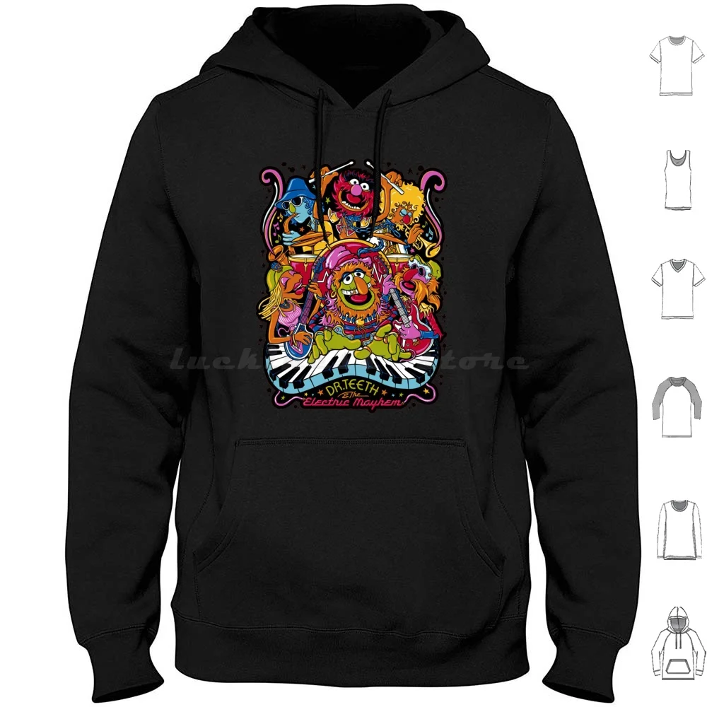 Dr Teeth And The Electric Mayhem Hoodies Long Sleeve Animal Drummer The Show Animal Drummer The Show The Pets Drums