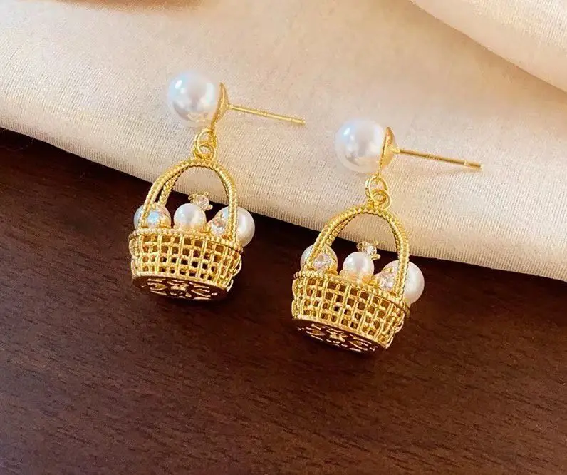 

Wholesale S925 Sterling Silver Earrings Mount Findings Settings Base Mounting Parts Accessory for 3-8mm Pearls 5 pairs/lot