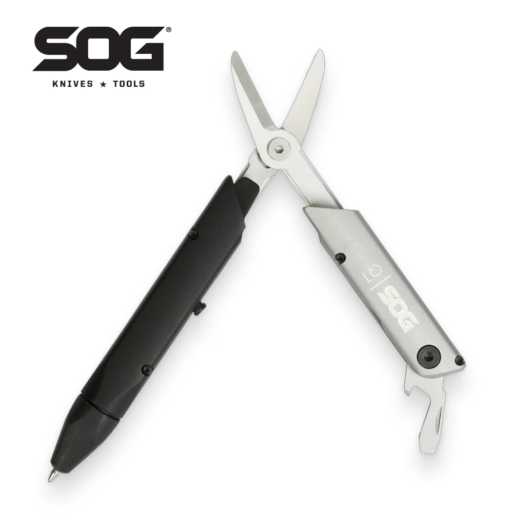 

SOG Baton Q1 4 in 1 Multitool Tactical Pen w/ Foldable Scissors, Screwdriver, EDC Multifunctional Bike Tools Outdoor Accessories