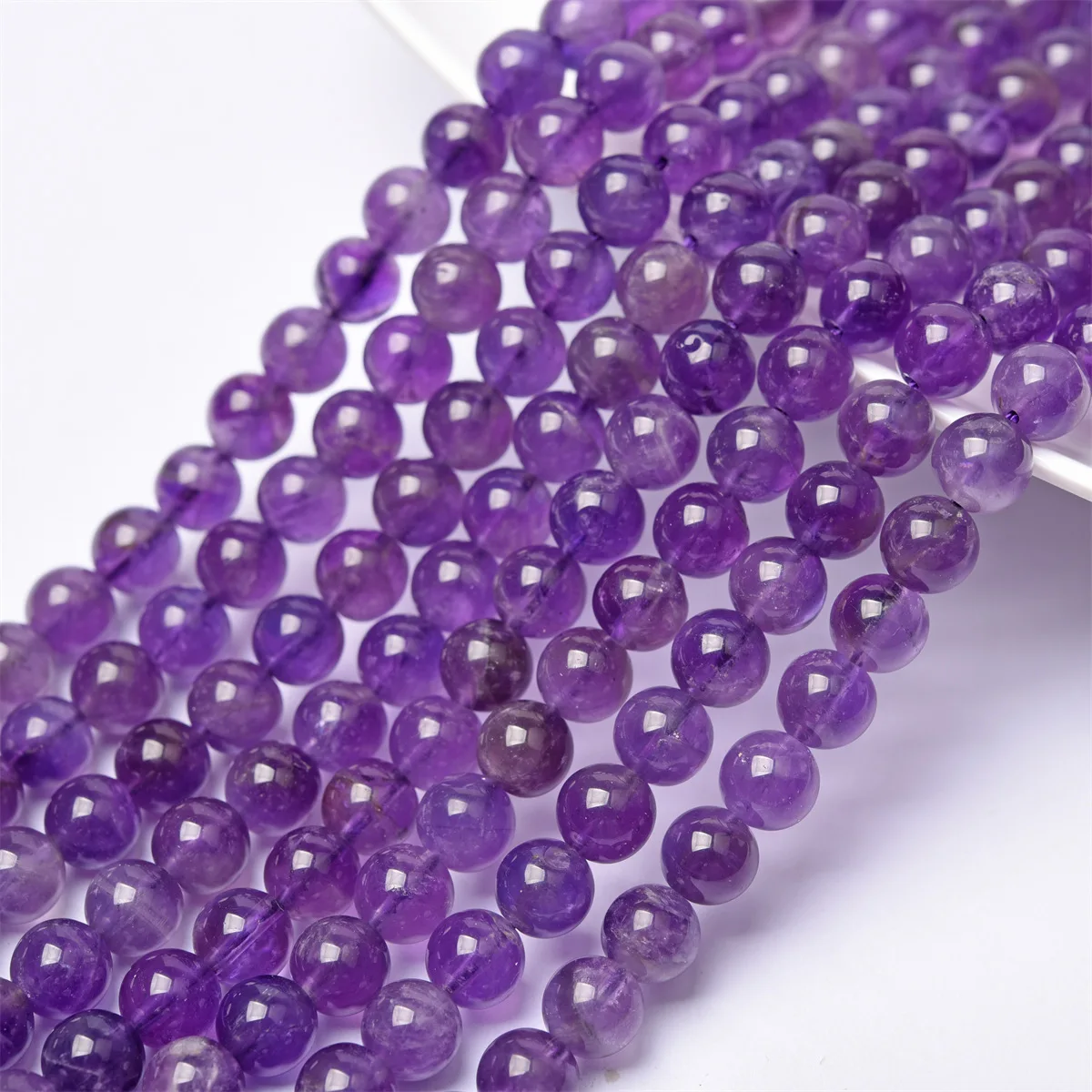 

Natural Brazil Amethyst Loose Bead Round Smooth Beads Semi-finished for DIY Jewelry Bracelet Accessories Wholesale