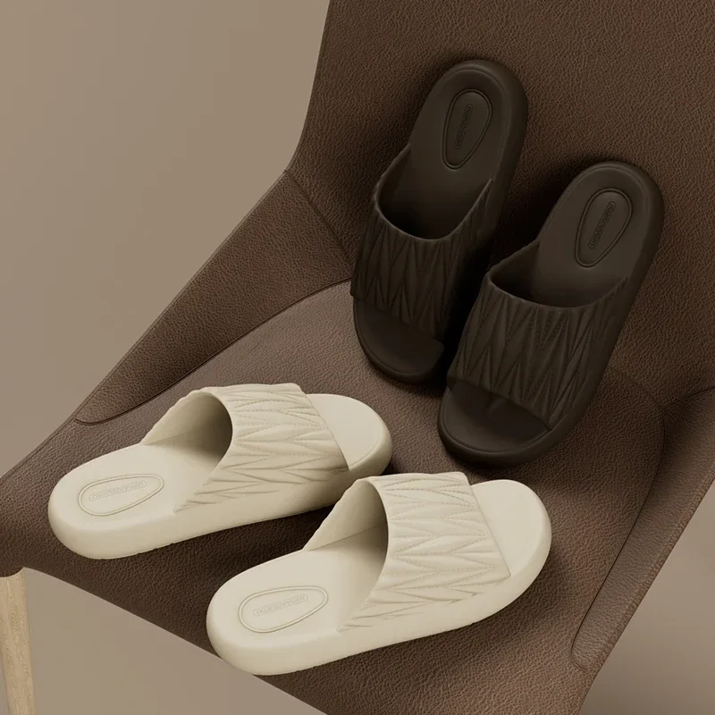 

Мужские летние противоскользящие плиссированные тапочки из ЭВА, женские легкие мягкие сандалии для ванной комнаты, пара унисекс, домашняя удобная домашняя обувь