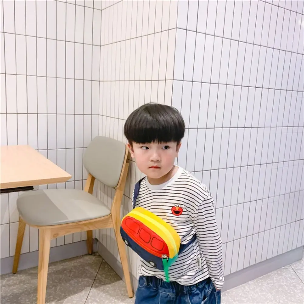 

Cute Adjustable Belt Crossbody Bag for Soft Smooth Zipper Children's Chest Bags Cartoon Portable Mini Pack Purse Outdoor