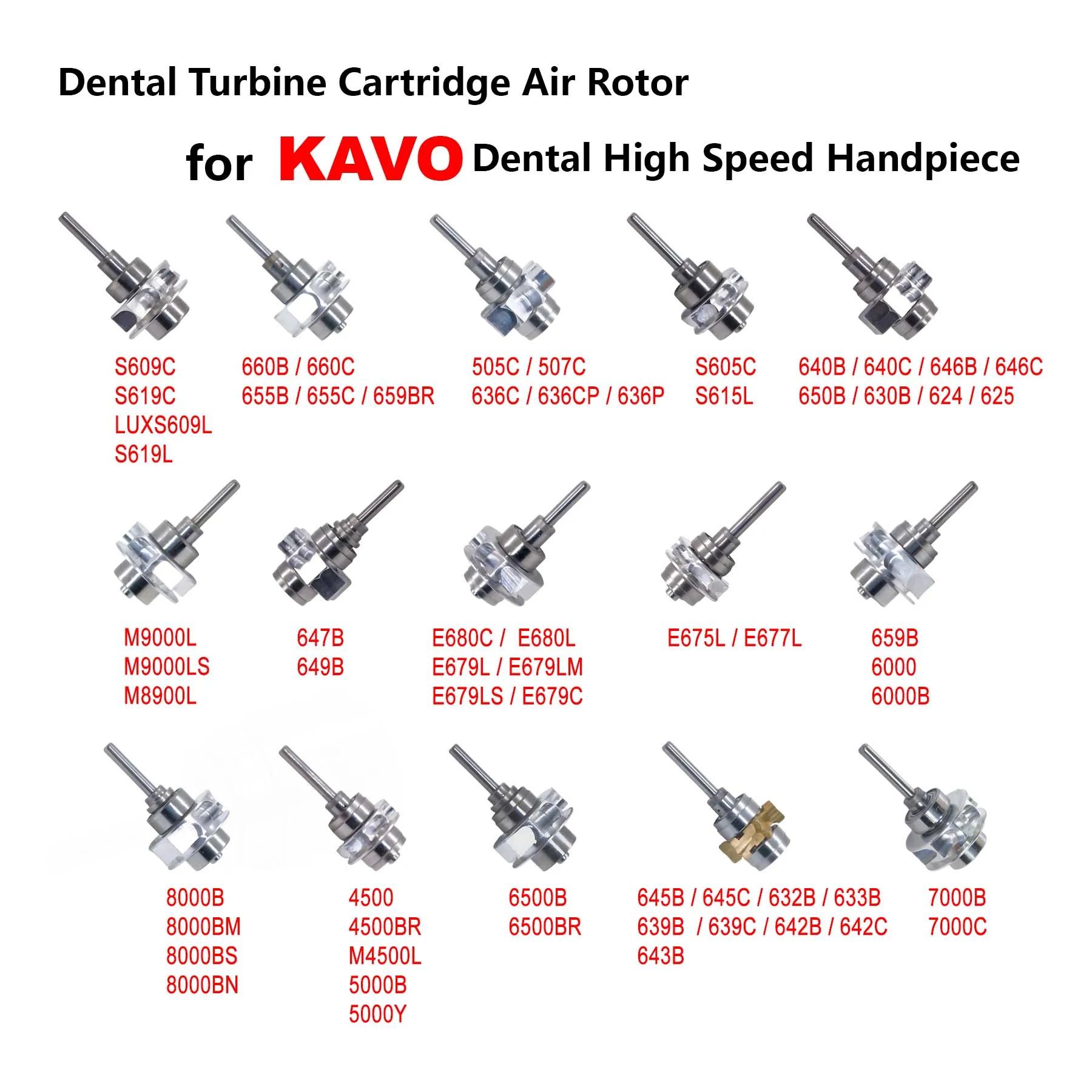 

Dental Turbine Air Rotor Dental Cartridge Rotor for NSK KAVO Sirona WH COXO High Speed Handpiece Dentistry Replacement Parts