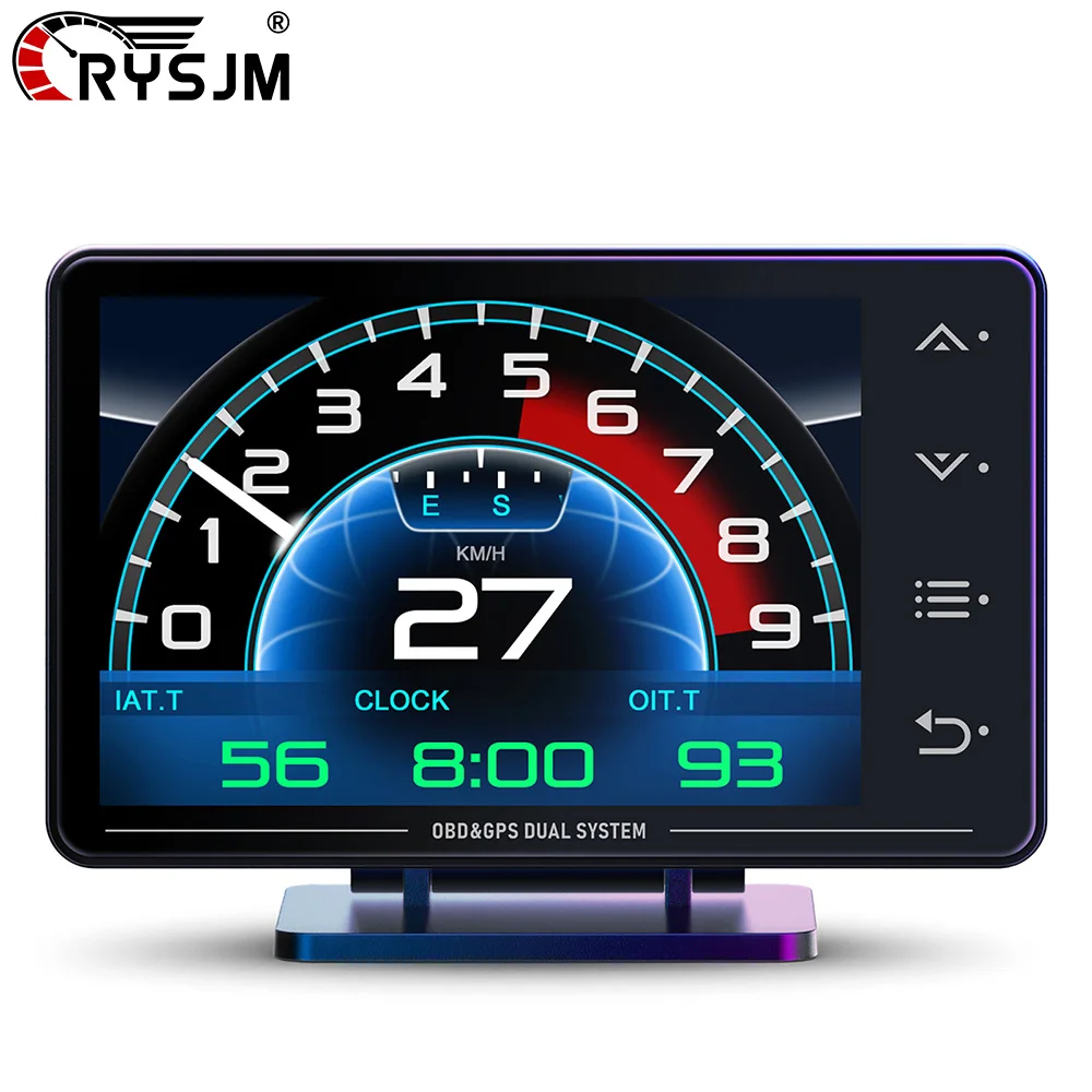 Car XS OBD2 + GPS Head Up Display Multi-function BIG Screen HUD RPM Speedometer Fuel Turbocharged Oil Pressure Oil Temp Gauge