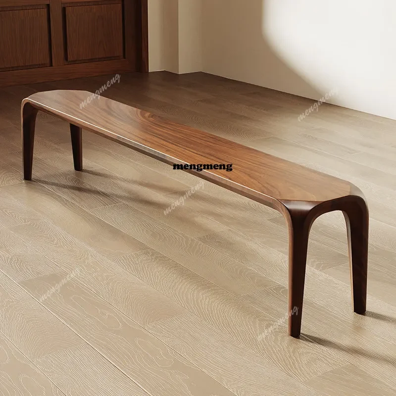 Y136 South American walnut dining table bench household Japanese solid wood bench living room shoe changing long stool