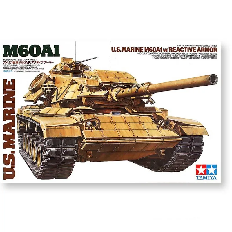 

Tamiya 35157 1/35 Model Kit U.S Marine M60A1 Main Battle Tank w/Reactive Armor