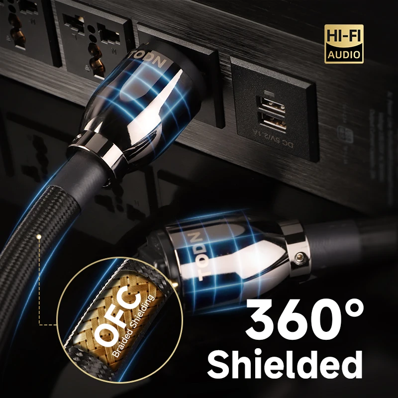 TODN-cable de alimentación HIFI OCC, cable de audio de alta gama, enchufe chapado en oro, filtro de conexión US Vseries