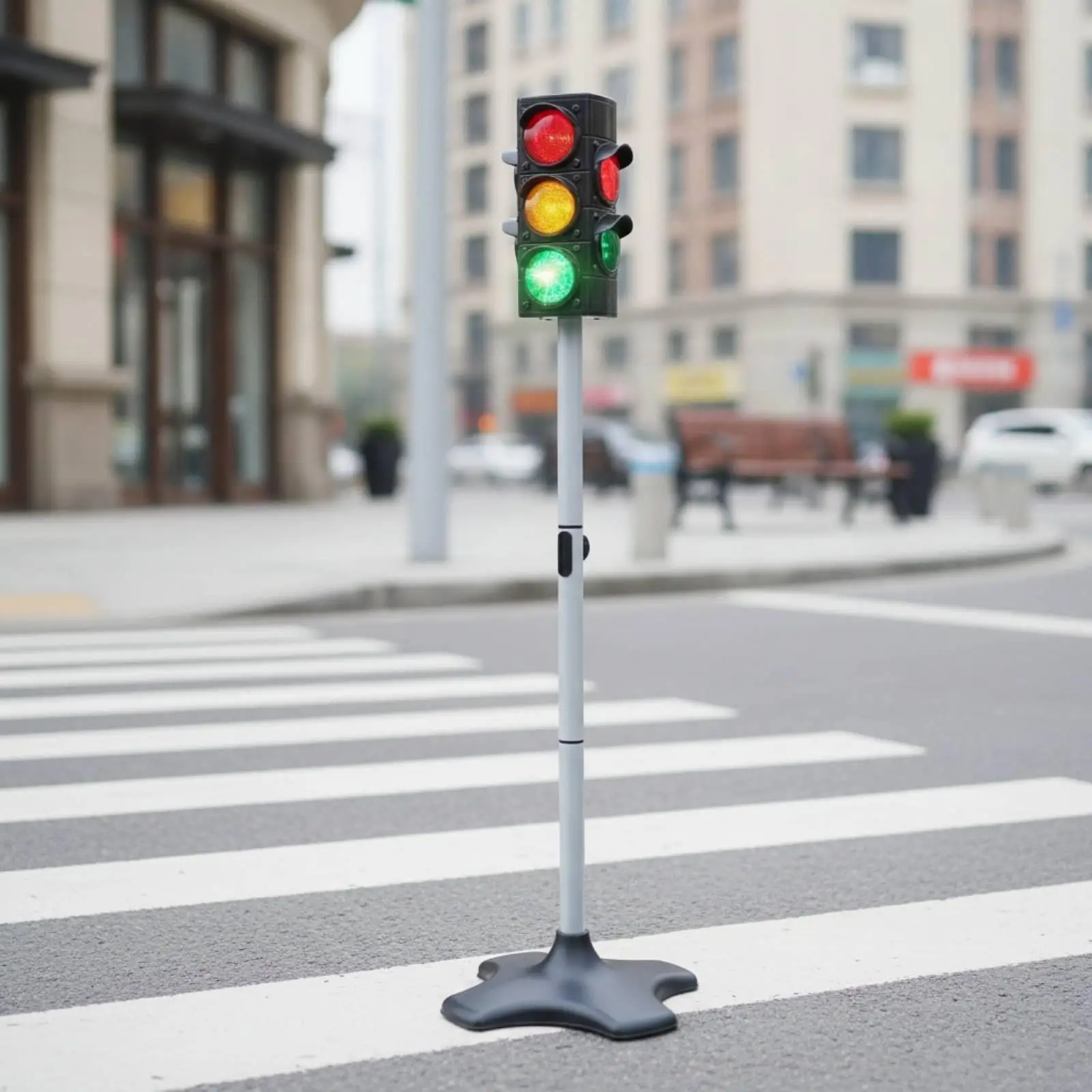 Early Learning Traffic Light Toy for Toddlers with Stand for Pedestrian Safety and Role Play Games