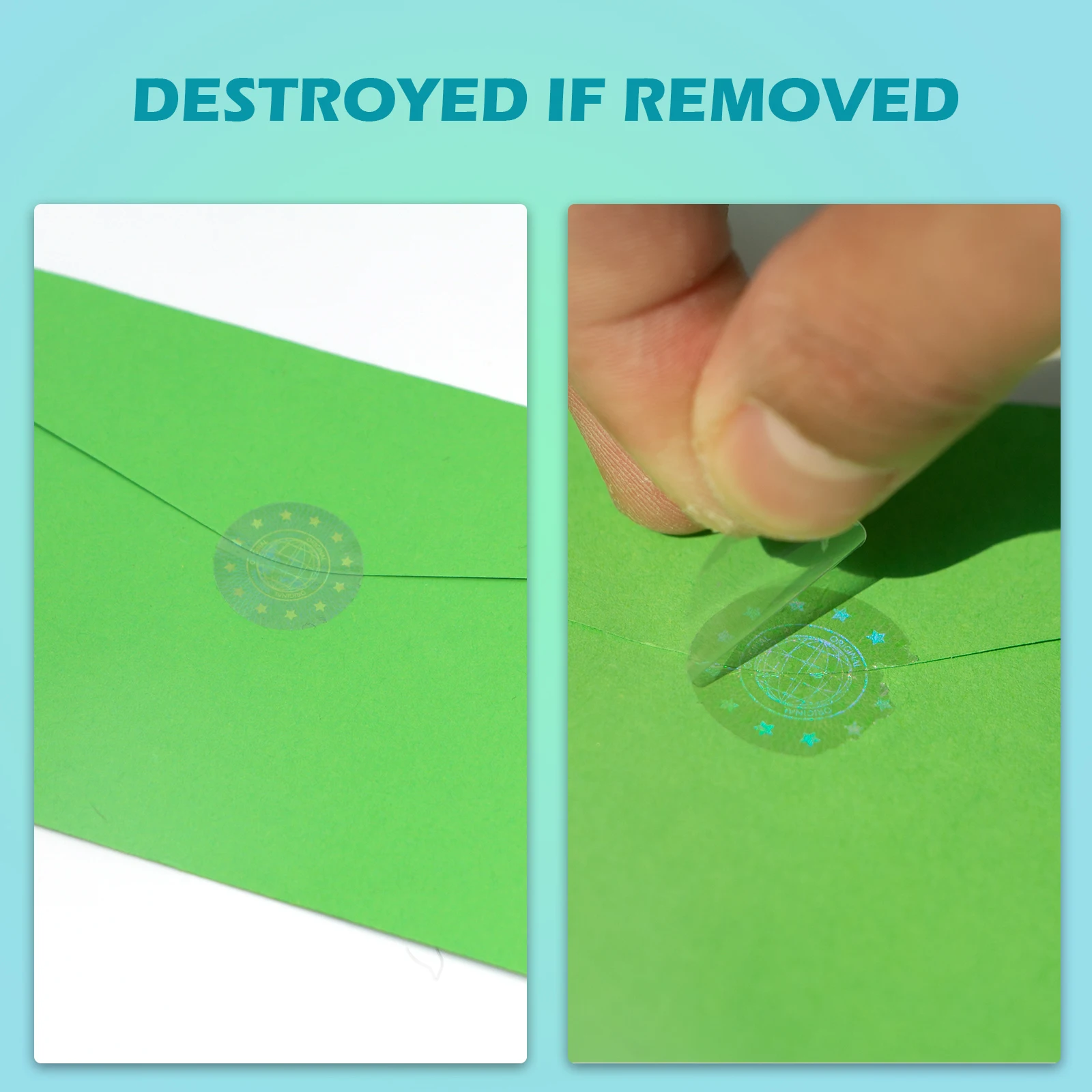 Runde Transparente Aufkleber Manipulationssichere Etiketten Hochsicherheitsaufkleber Void-Etikett Garantiesiegel Holographische Aufkleber 0,8 Zoll – Detail 5