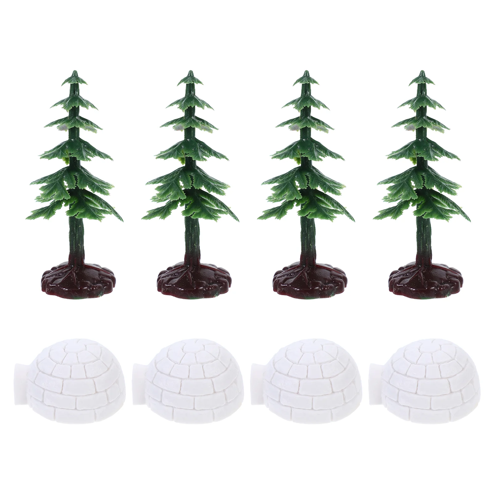 Igloo Model Mini Christmas Tree Decorations Ice House Models Farm Figurines Statue Decorative Fluffy
