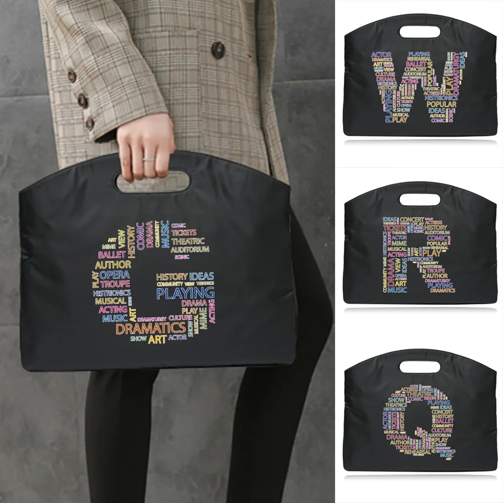 Briefcase Business Large Capacity Work Commuting Handbag Text Series Conference Document Storage Handheld Briefcase