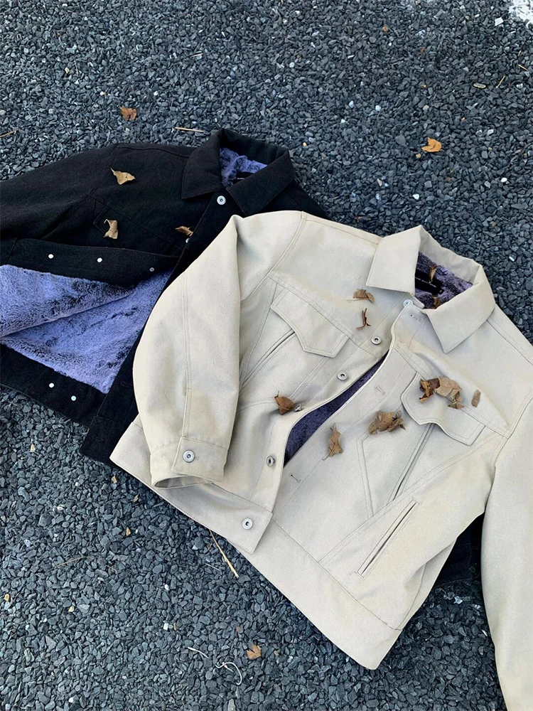 

Men's Winter Jaet Canvas Fce Lined Long Ear Fixed Light Water Pattern Cotton Clothes Outerwear Warm Thiened Polyester ...