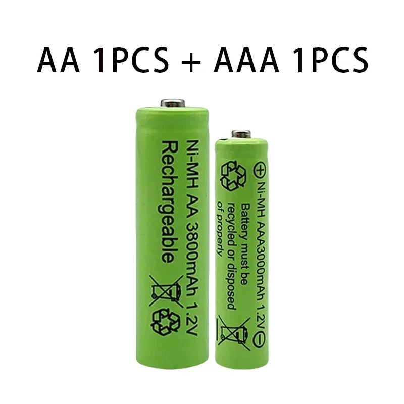 1.5V AA + AAA NI MH Rechargeable AA Battery AAA Alkaline 3800-3000mah For Torch Toys Clock MP3 Player Replace Ni-Mh Battery