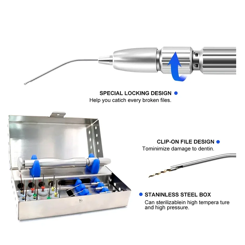 

Dental Oral Root Canal File Extractor Kit: Endodontic Solution for Safe & Efficient Removal of Broken Files with Advanced Tools