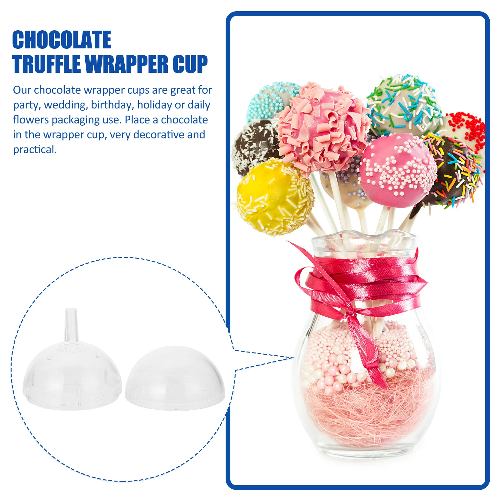 25 PCS Chocolate Torus Truffle Wrapper Wrapping Cup Decor for Candy Holder Decoration Bulk