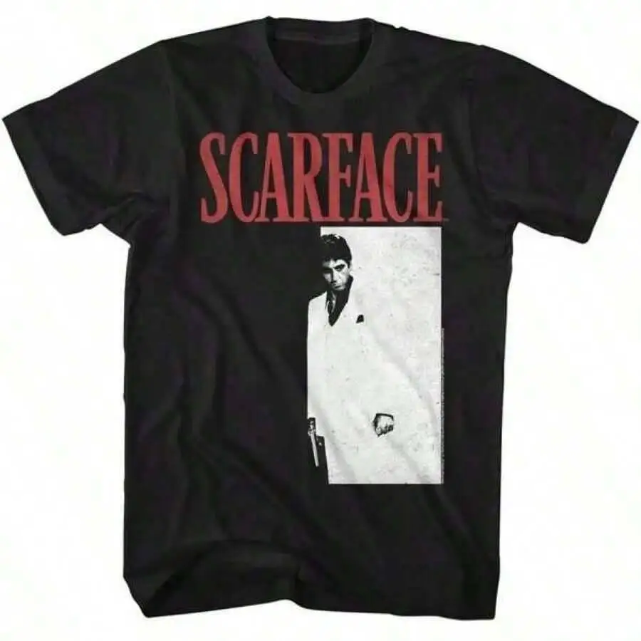 Print ,Graphic-Cotton Tees Size Plus, Cartoon Round Neck Short Sleeve, Scarfaces Tony Montana Men's T Movie Poster Pacino 100% Cotton Trendy Y2K Short-Sleeve Tee-Soft, Quick-Drying, Moisture-Wicking; Great Gift for Christmas or Halloween