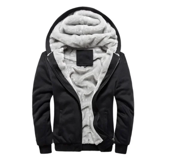 

2023 winter printed custom car logo thickened casual coat men's zipper men's plush coat