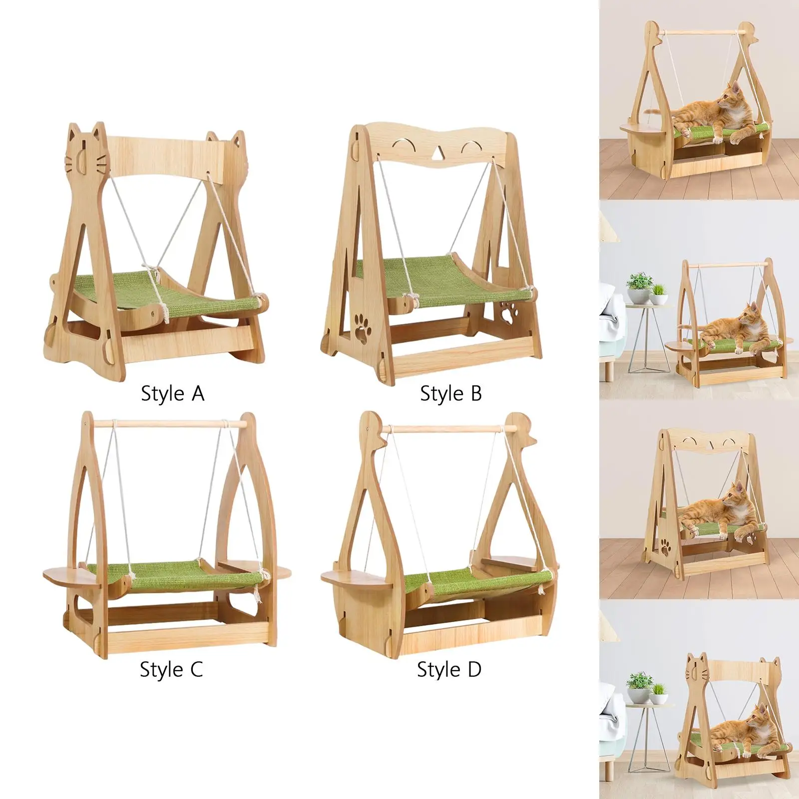 Cat Hammock Cat Bed Cat Chair Wooden Elevated Pet Bed Durable Frame Pet Hanging Cat Hammock Cat Bed Cat Chair Wooden Elevated Pet Bed Durable Frame Pet Hanging