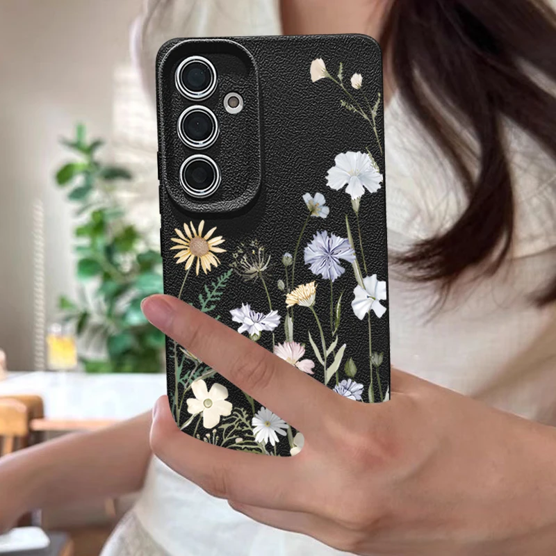小さな花柄スマホケース Samsung Galaxy S25 Edge S24 FE S23 S22 S21 Ultra A56 A36 A26 A55 A16 A15 A14 A25 A54 5G対応 ソフトカバー