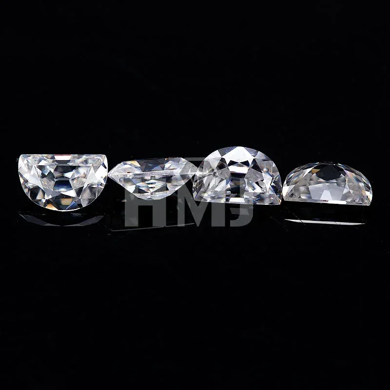 HMJ Half Moon Cut Loose Moissanite Diamond Stone D Color VVS1 Clarity Gemstones for Rings Jewelry Making with GRA Certificate